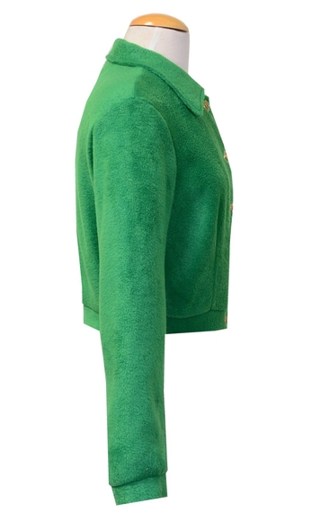 Lynsey Jacket in a Cropped Green Fleece - Picture 2 of 10